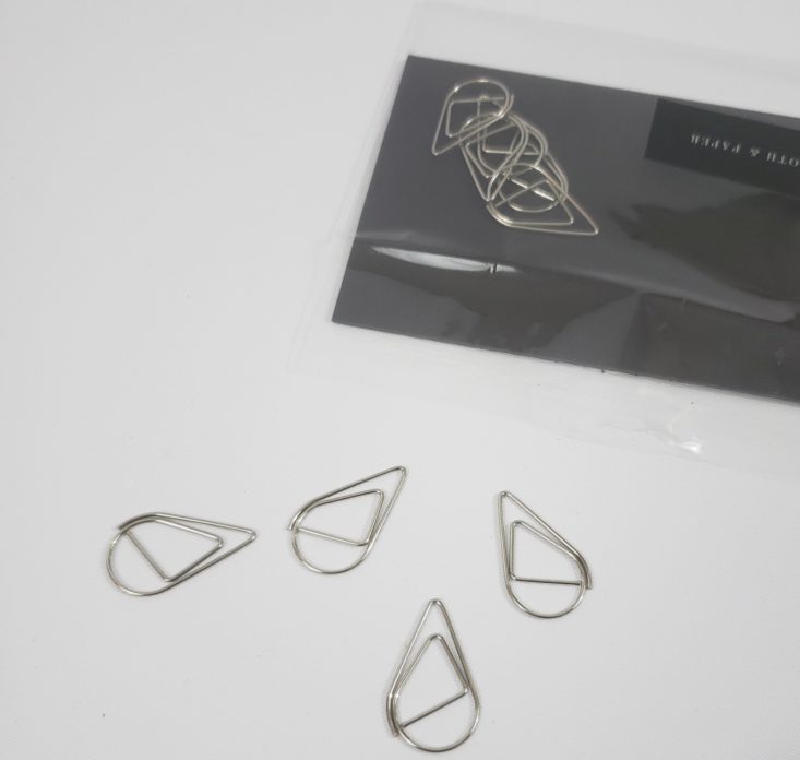 Cloth & Paper Stationery Box December 2018 - Teardrop Shaped Paper Clips Opened Top