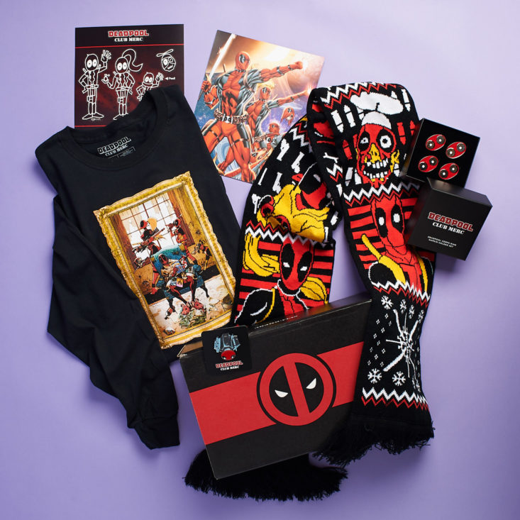 Deadpool Club Merc January 2019 - Box Open With Products Front