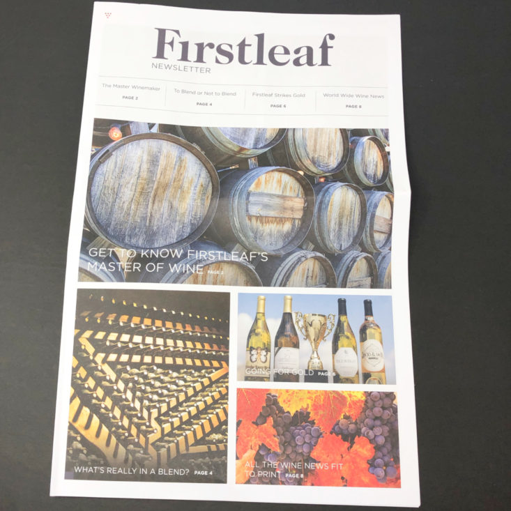 Firstleaf Wine Subscription Review January 2019 - Firstleaf newsletter 1 Top
