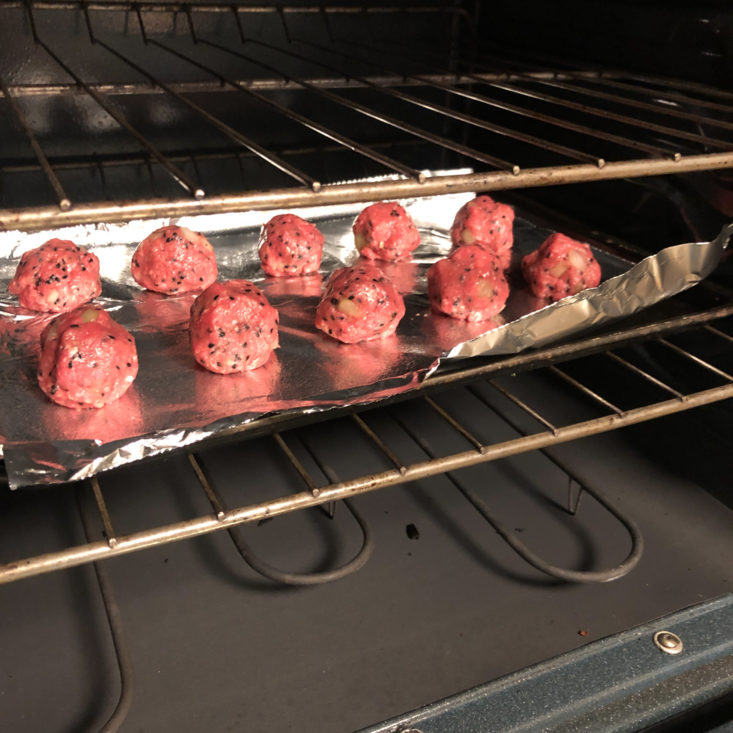 meatballs going in oven