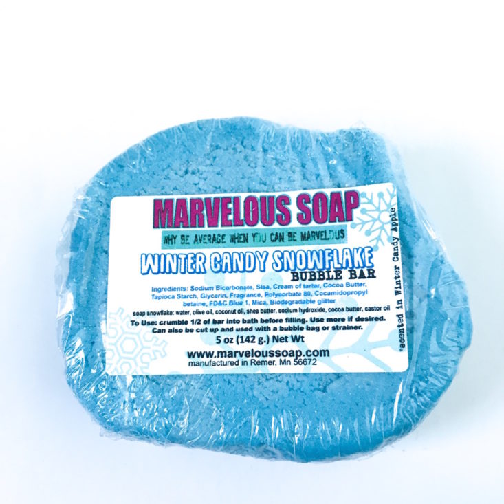 Lavish Bath January 2019 - Marvelous Soap Winter Candy Bubble Bar Top 2