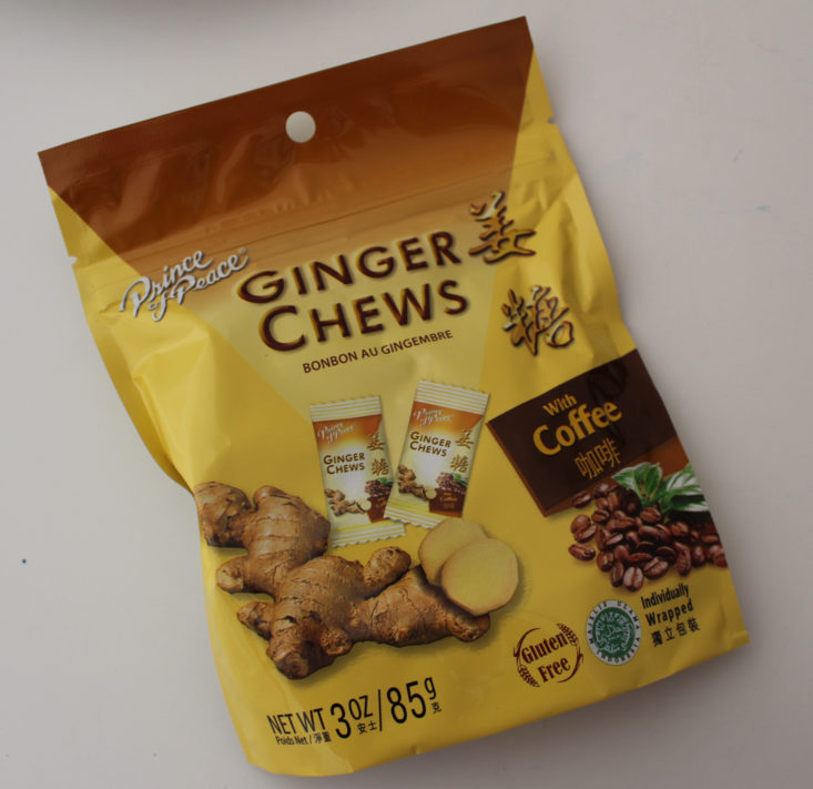 Love With Food Box January 2019 - Prince of Peace Ginger Chews With Coffee Pouch Top