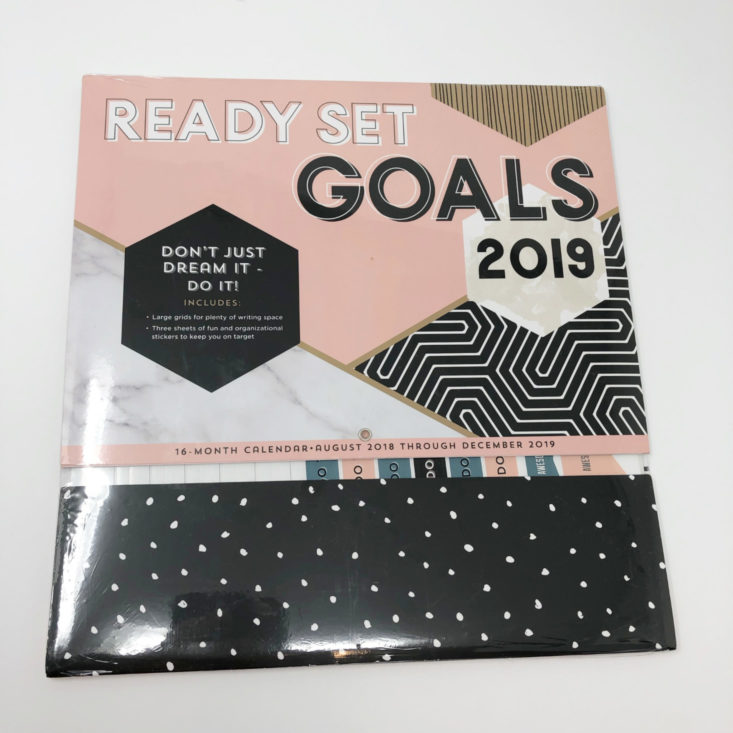 Monthly Mystery Box Of Awesome Review December 2018 - Ready Set Goals Wall Calendar Front Top