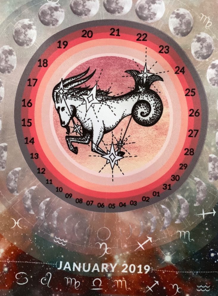 MoonBox by Gaia Collective Subscription Review January 2019 - Cosmic Collage Moon Calendar Closer Top