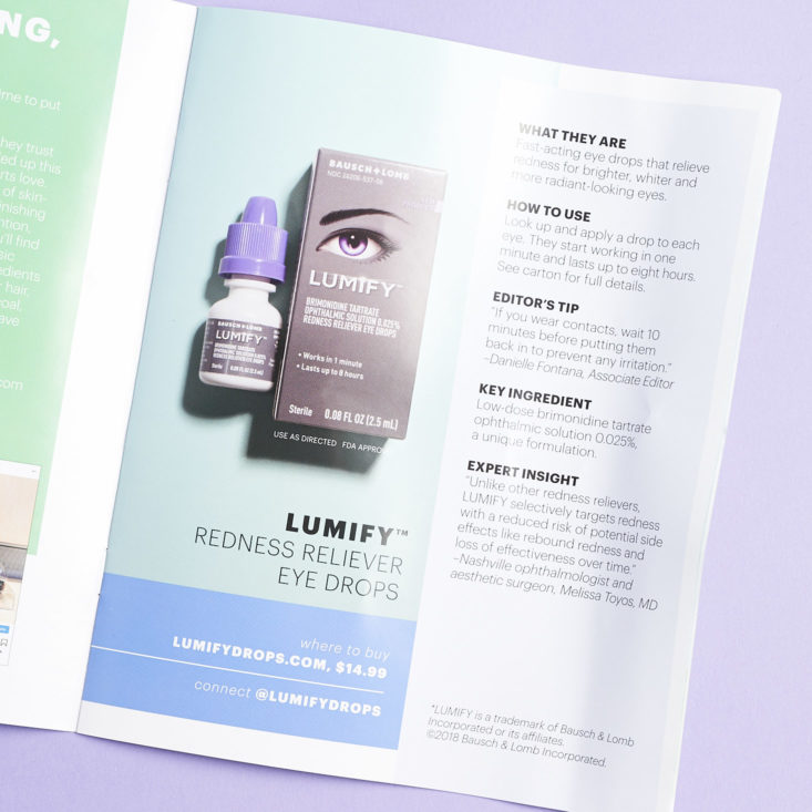 New Beauty Test Tube booklet lumify
