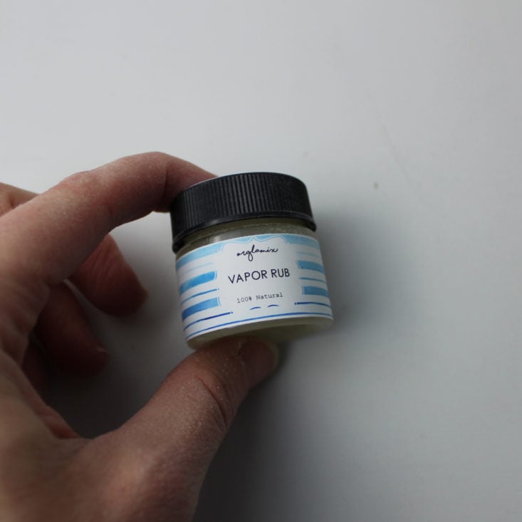 Orglamix January 2019 - All Natural Vapour Rub With Hand