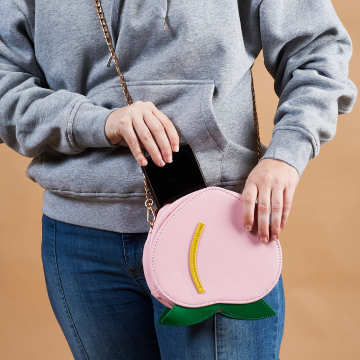 Quirky Crate pink emoji purse size