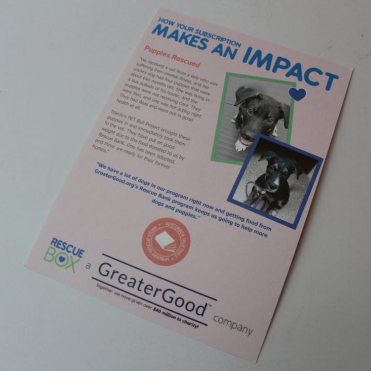 Rescue Box January 2019 - Rescue Box Booklet Back Top