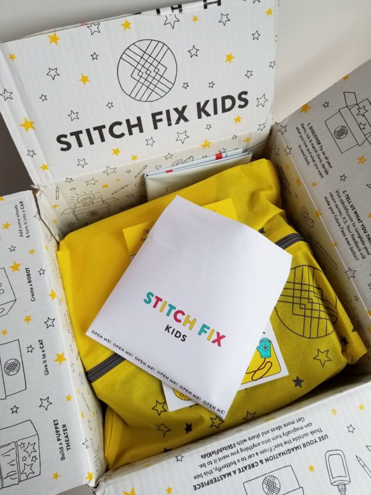 Stitch Fix Boys January 2019 inside box