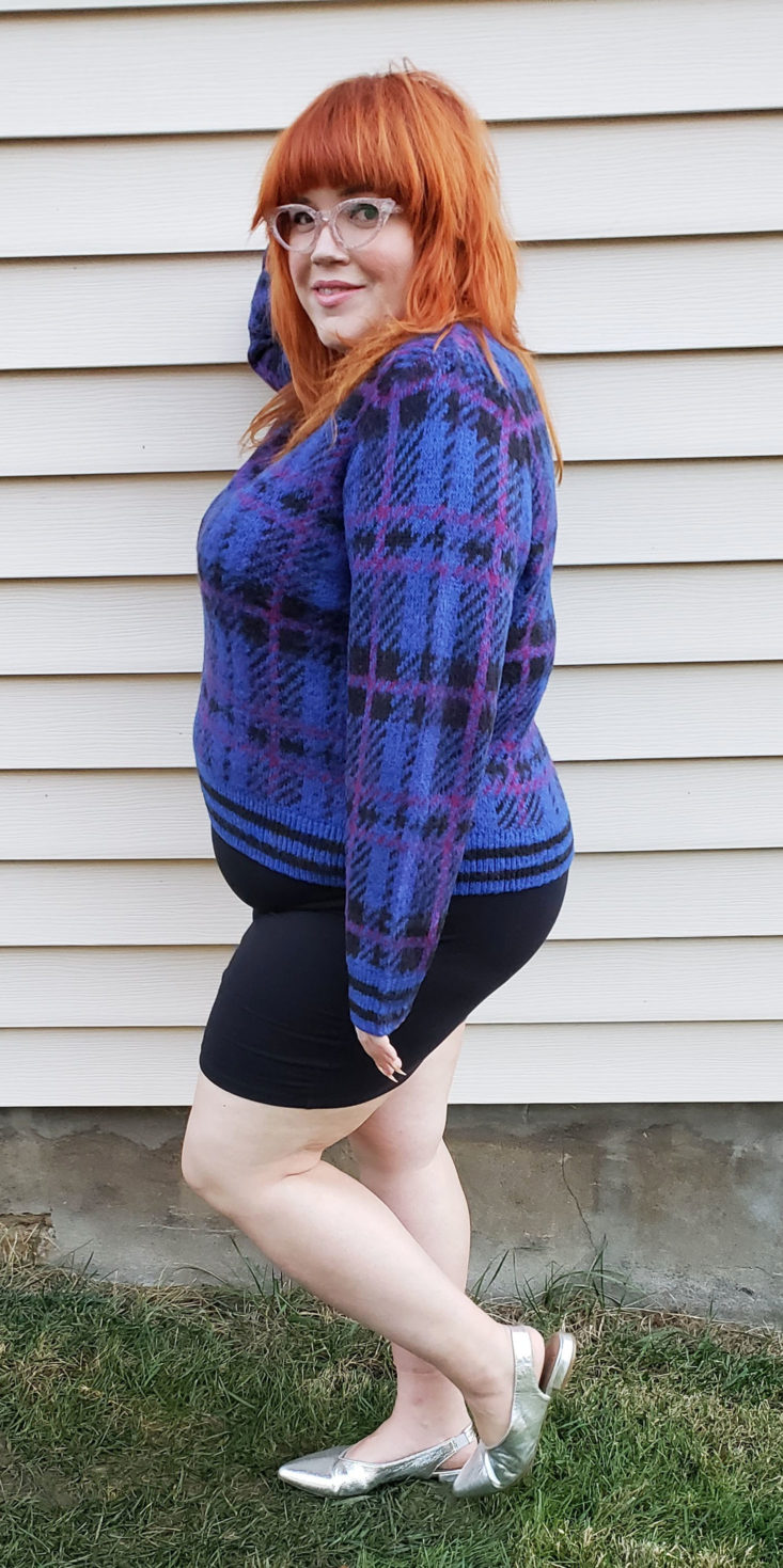 Trunk Club Plus Size Subscription Box Review November 2018 - Plaid Sweater by BP Side 1