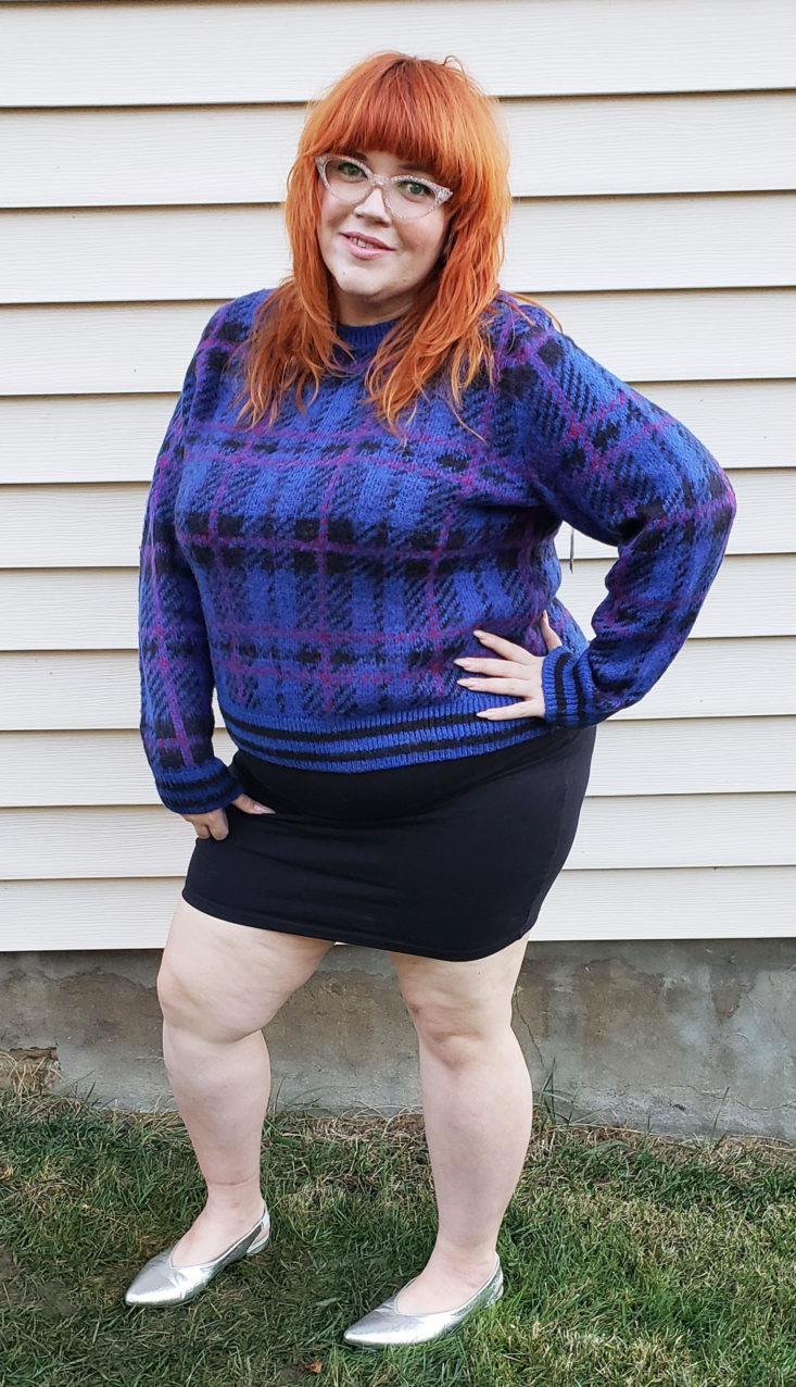 Trunk Club Plus Size Subscription Box Review November 2018 - Plaid Sweater by BP Side 2
