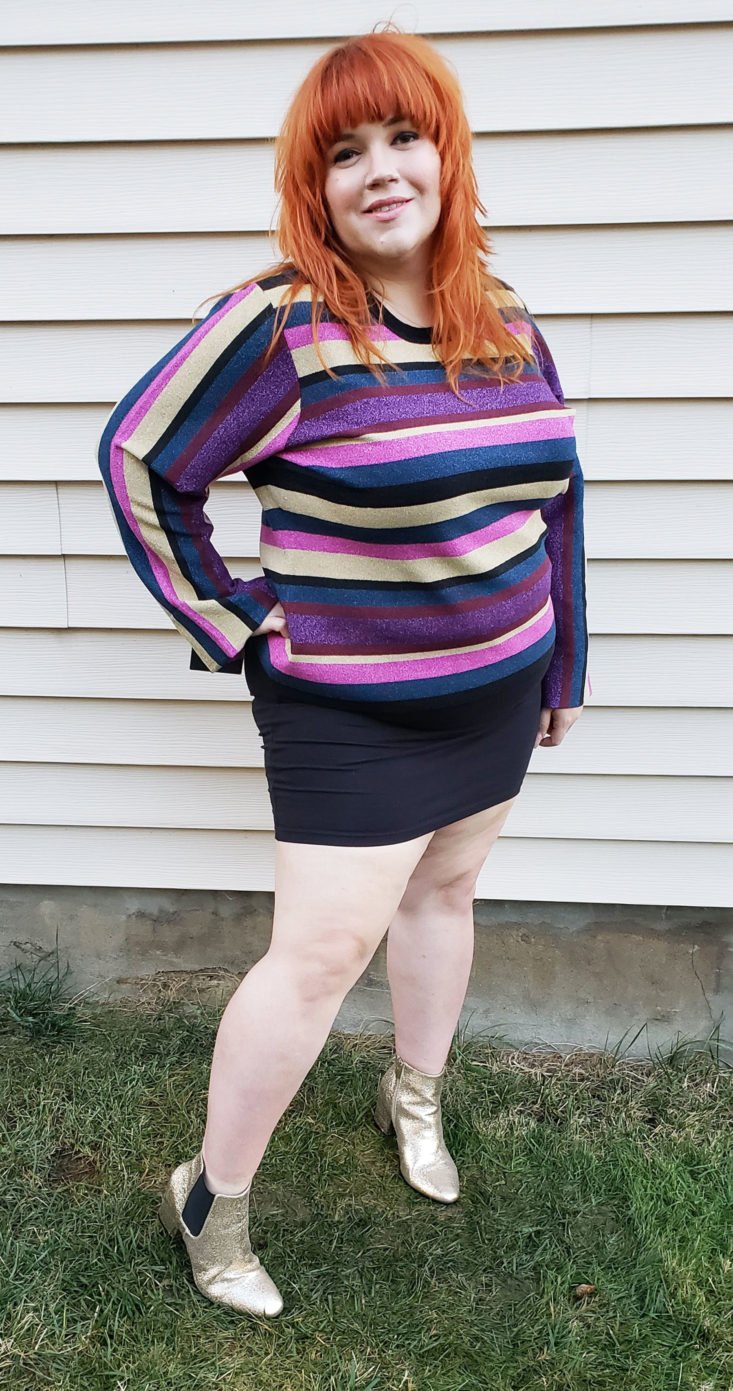 Trunk Club Plus Size Subscription Box Review November 2018 - Veda Sequin Sweater Tank by RACHEL by Rachel Roy 2 Front