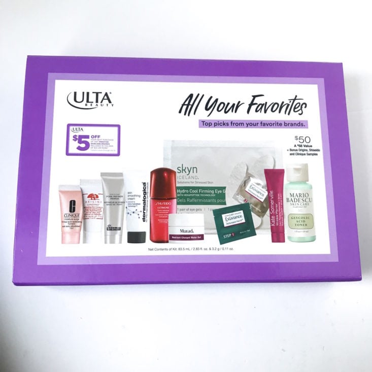 Ulta Love Your Skin Ingredients All Your Favorites 2019 - Box Review Front