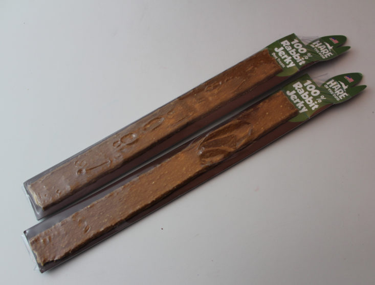Vet Pet Box Dog January 2019 - Hare Of The Dog 100% Rabbit Jerky Stick Dog Treat Packed Top