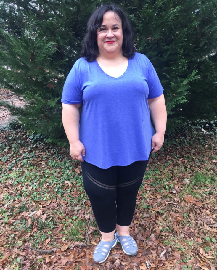 Wantable Fitness Edit Subscription Review December 2018 - Lesley Swing Tee by Balance Collection On Front