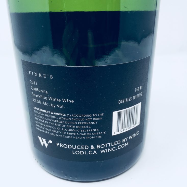 Winc Wine of the Month Review January 2019 - FINKE’S LABEL BACK