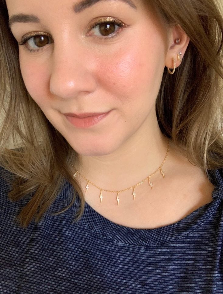 XIO Jewelry Subscription Review January 2019 - Flashes of Lightning Necklace Onn Front