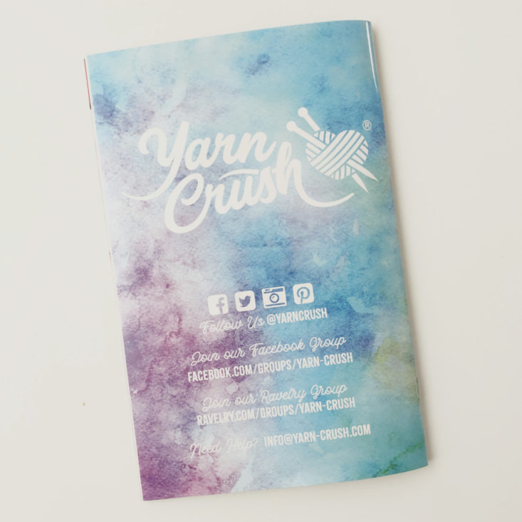 Yarn Crush December 2018 - Booklet Cover Back Top