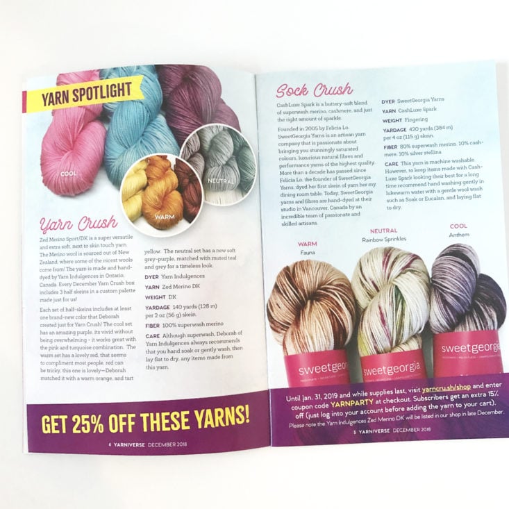 Yarn Crush December 2018 - Info Pages Top