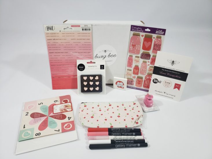 BUSY BEE STATIONERY Subscription Box February 2019 - All Contents
