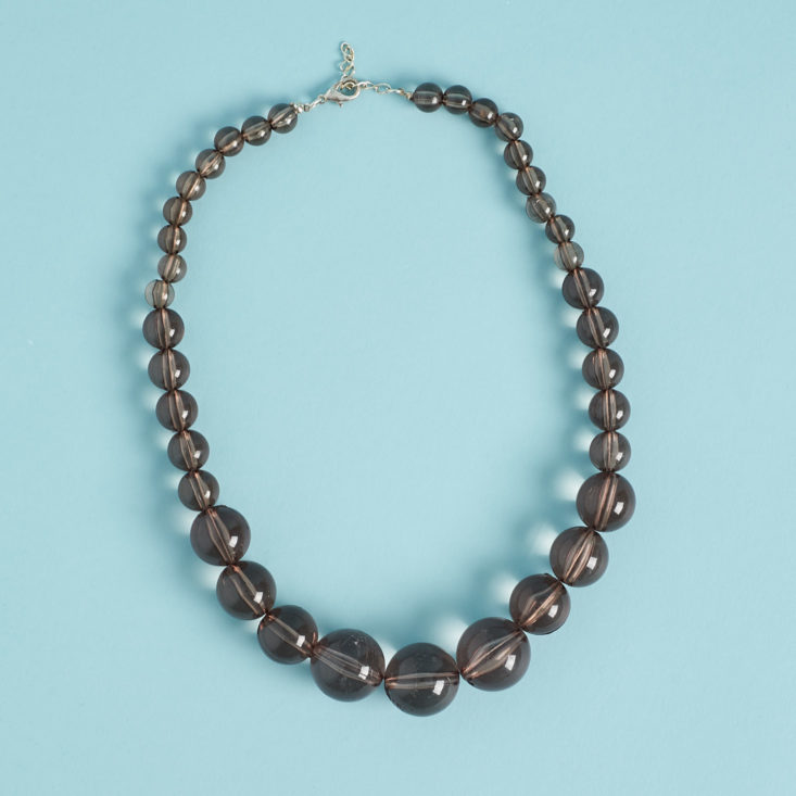 CHC Vintage February gray clear beaded necklace