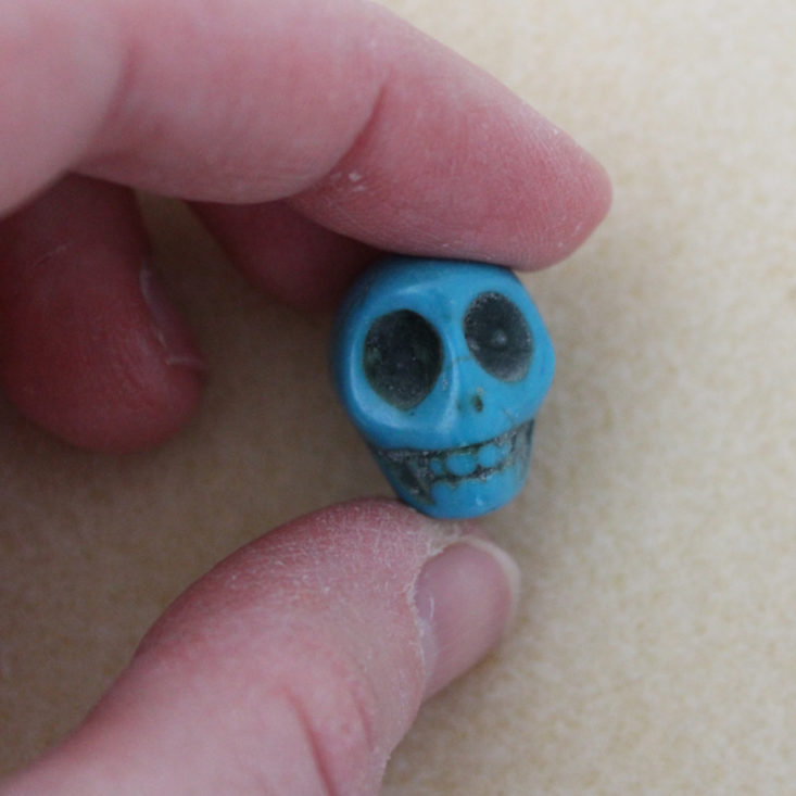 Dollar Bead Box February 2019 - Magnesite Skull Turquoise Colored Front
