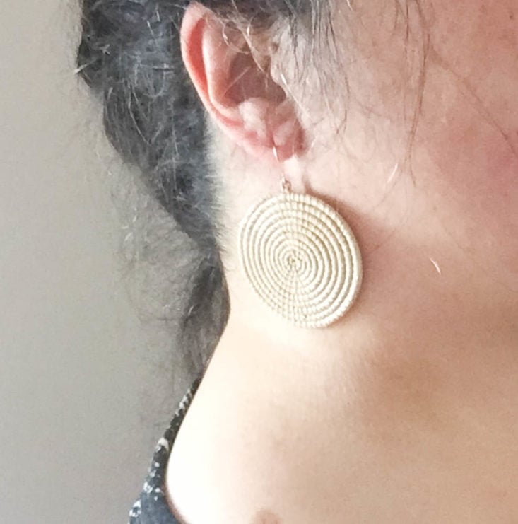 Fair Trade Friday Earring of the Month Club Subscription Review February 2019 - The Woven Rwanda Earring by Fashion & Compassion, Rwanda Onn Side