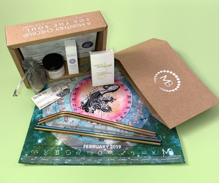 Gaia Moon Box February 2019 - Box With All Contents Top