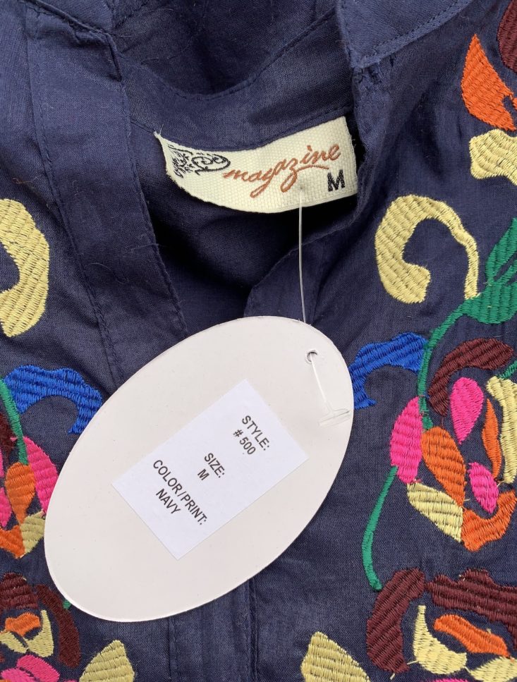Golden Tote Review February 2019 - Sayulita Embroidered Tunic Folded Top