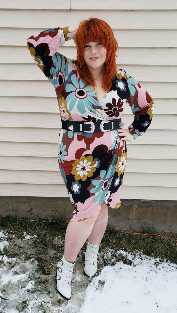Gwynnie Bee Box January 2019 - Retro Floral Faux Wrap Dress By Eloquii Size 20 1