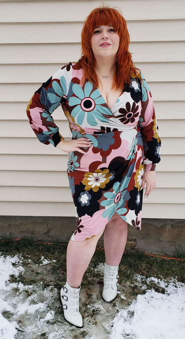 Gwynnie Bee Box January 2019 - Retro Floral Faux Wrap Dress By Eloquii Size 20 2