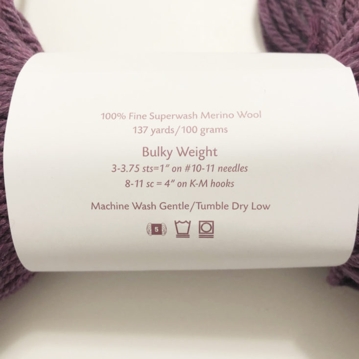 Knit Picks Yarn January 2019 - Yarn Label Back