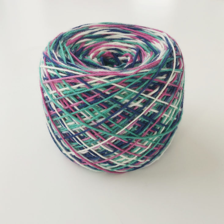 Knitcrate Sock Yarn Subscription Review February 2019 - Knitologie Cozy Sock by Knitcrate in color Snow Stylish Yarn Cake Top
