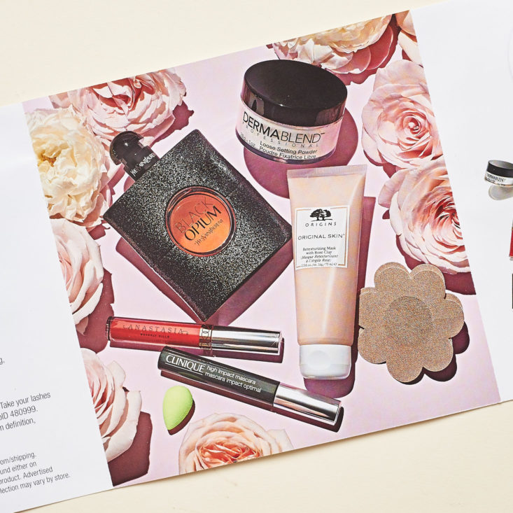 Macys Beauty Box February 2019 booklet product info