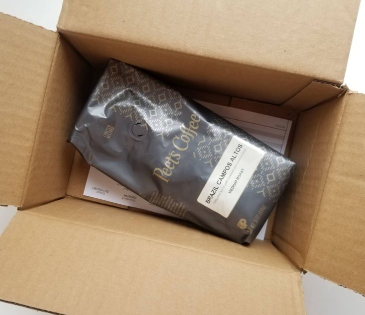 Peet's Coffee February 2019 inside box