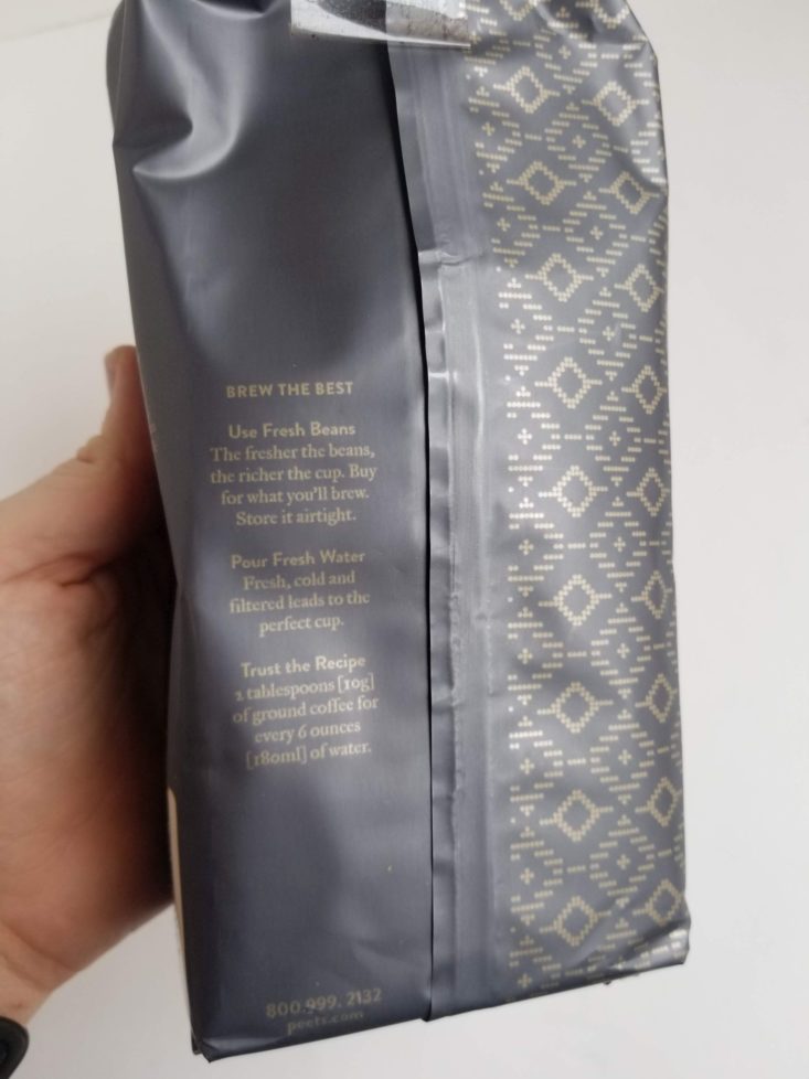 Peet's Coffee February 2019 back label