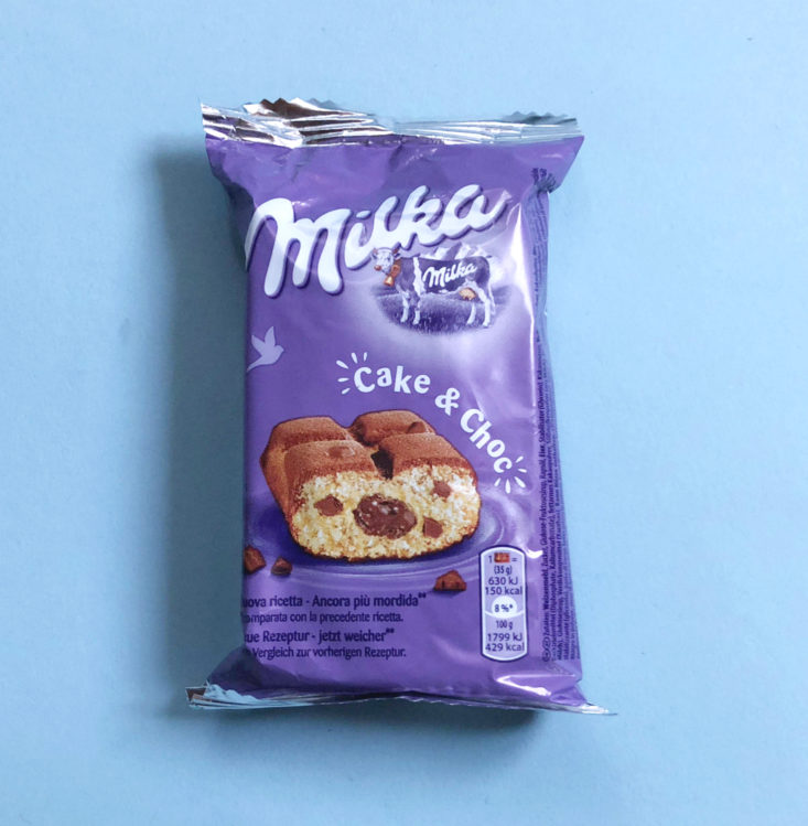 Snack Crate Switzerland January 2019 - Milka Cake and Choc Package Front