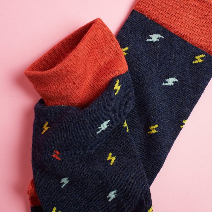 Society Socks january 2019 lightening socks detail