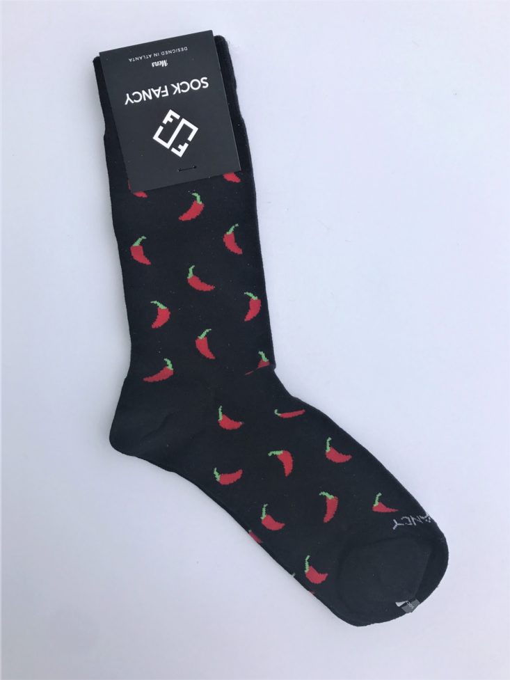 Sock Fancy Mens Crew February 2019 - Black Chili Pepper Mens Socks 1