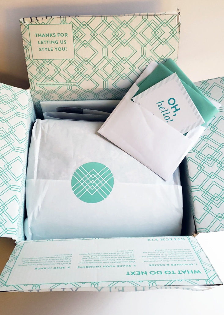 Stitch Fix Plus Size Clothing Box Review December 2018 - Box Open Top