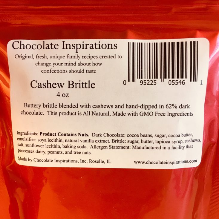 Sweet Satisfaction January 2019 - Chocolate Inspirations Cashew Brittle Ingredeint