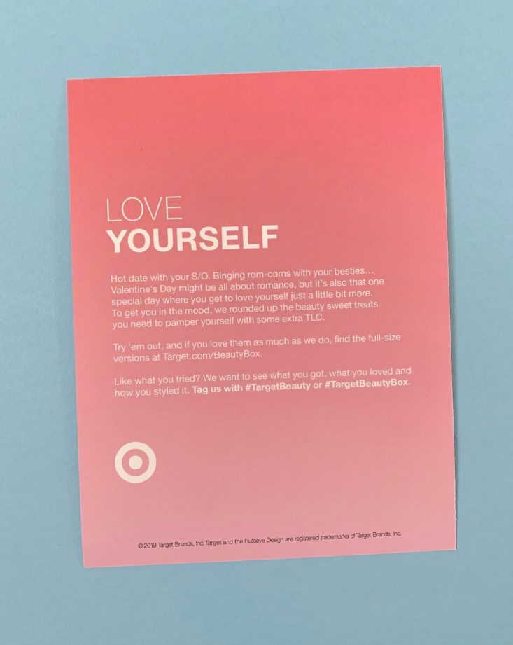 Target Beauty Box Review February 2019 - Info1