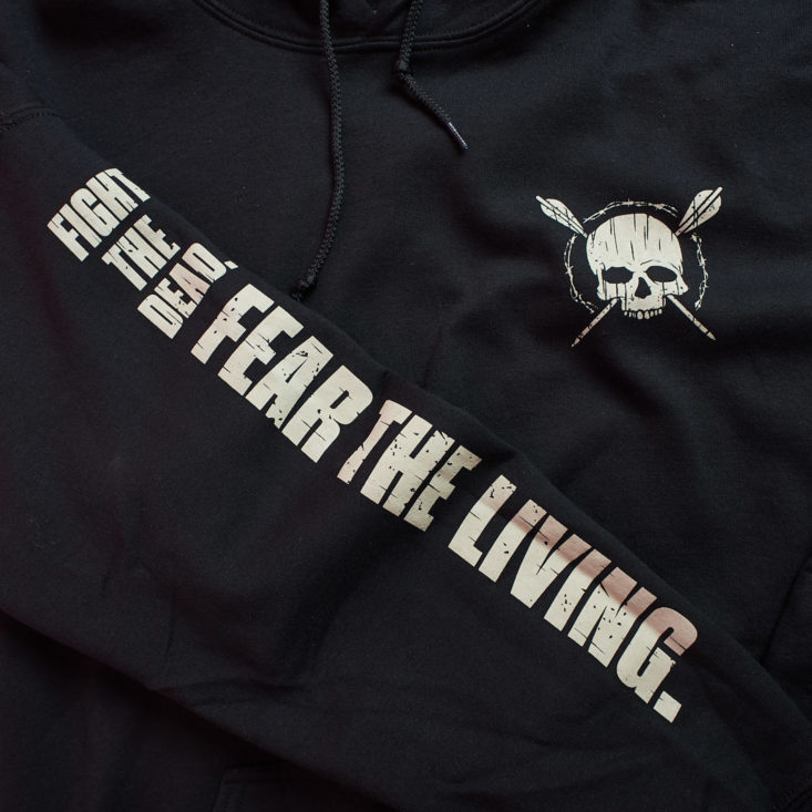The Walking Dead Supply Drop February 2019 hoodie text