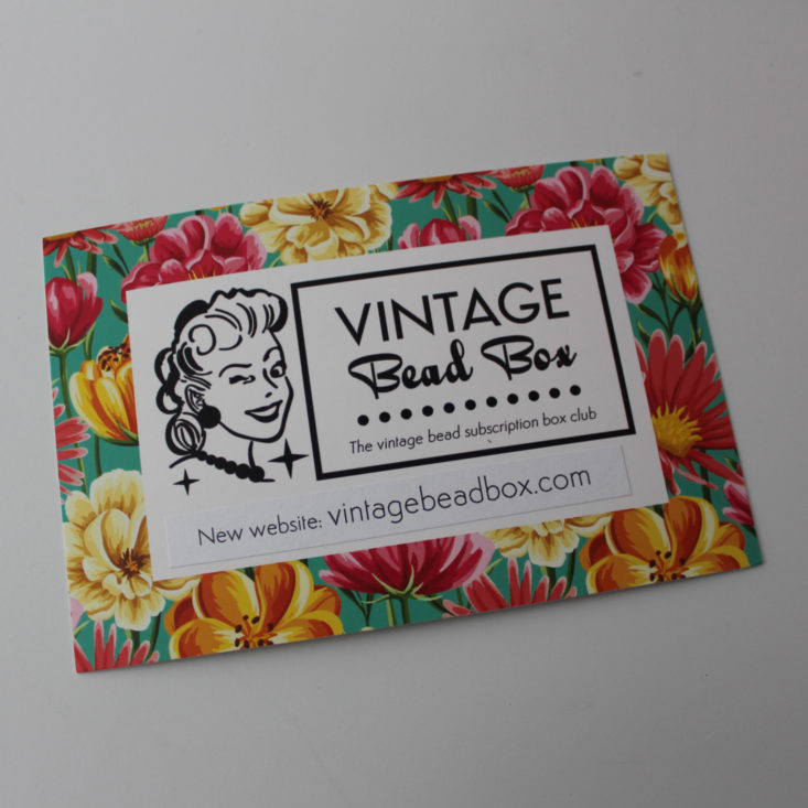Vintage Bead Box February 2019 - Booklet Front