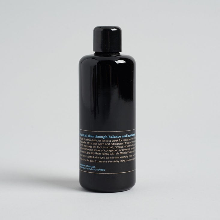 back of de Mamiel Brightening Cleanse and Exfoliate bottle