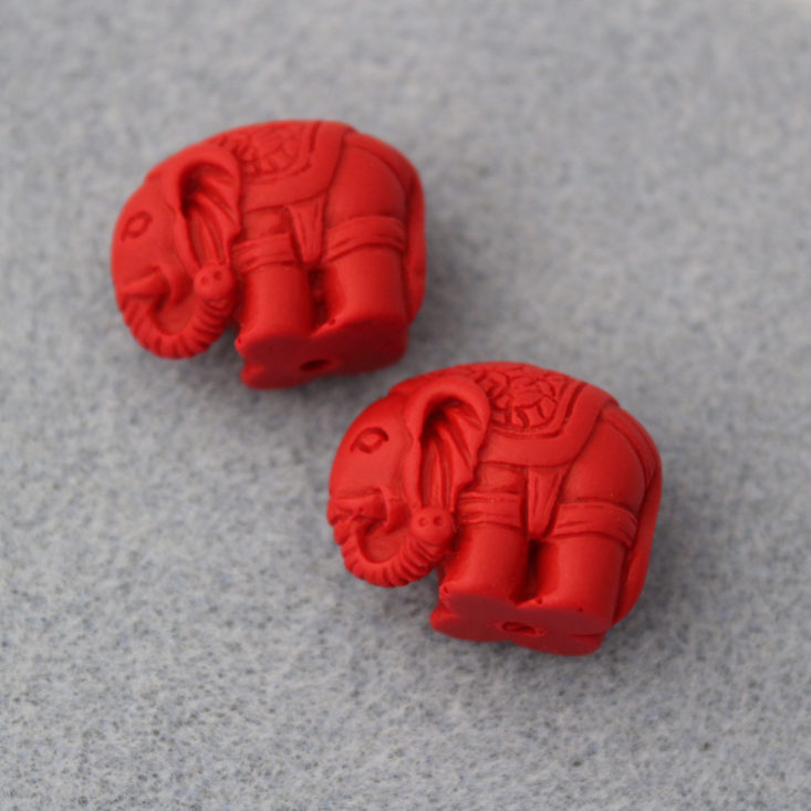 Blueberry Cove Beads March 2019 - Carved Elephants Front