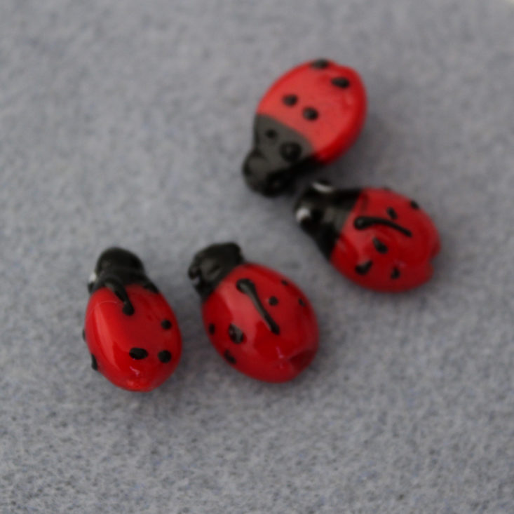 Blueberry Cove Beads March 2019 - Glass Ladybugs Front