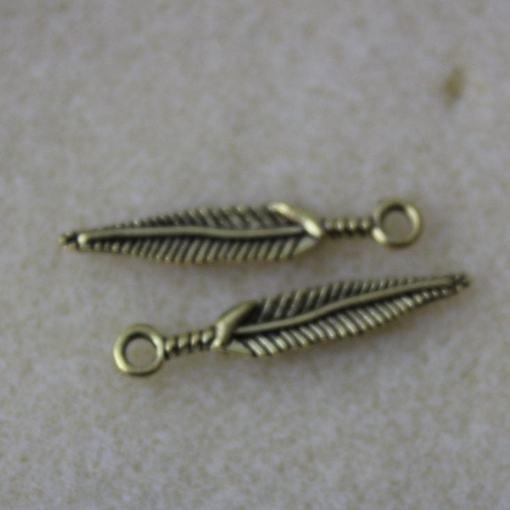 Blueberry Cove Beads Review February 2019 - Goldtone Feather Charms Top