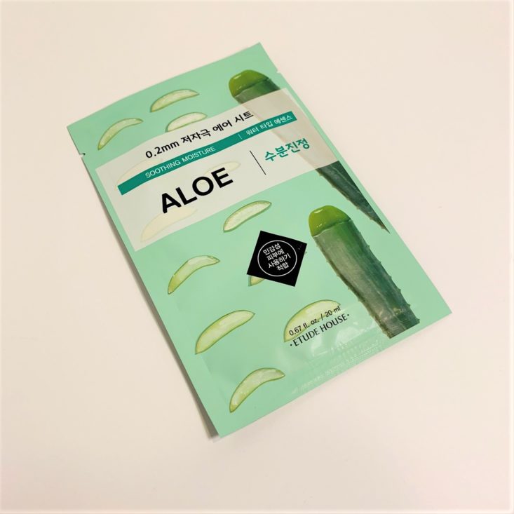 BomiBox Review February 2019 - Etude House 0.2mm Therapy Air Mask Aloe Front Top