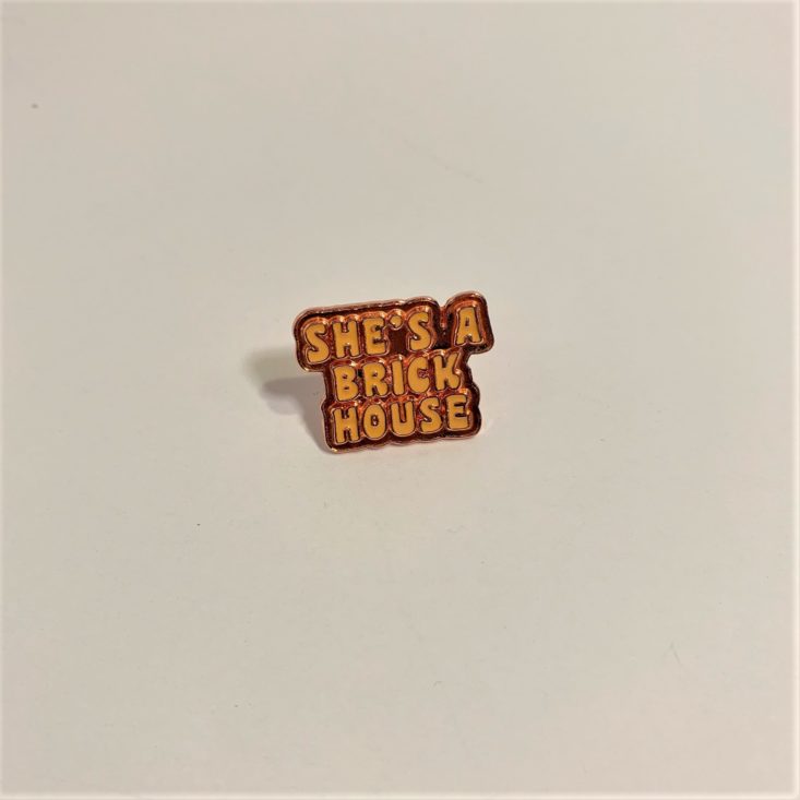 Brown Sugar Box Review February 2019 - “She’s a Brick House” Enamel Pin Front